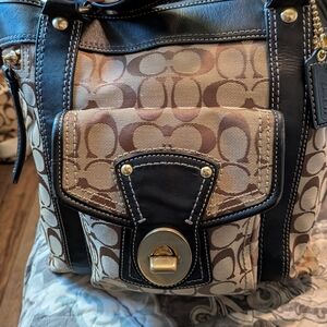 Vintage Coach Legacy Y2K  Gigi 65th Anniversary Jacquard Canvas and Leather Bag